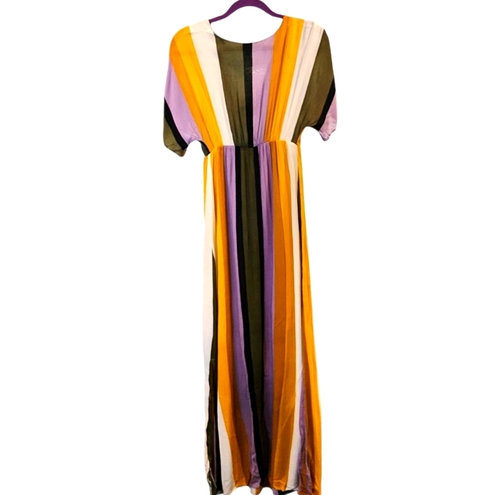 Lisa & Lucy Striped Multicolor Maxi Maternity Dress - Picture 3 of 9